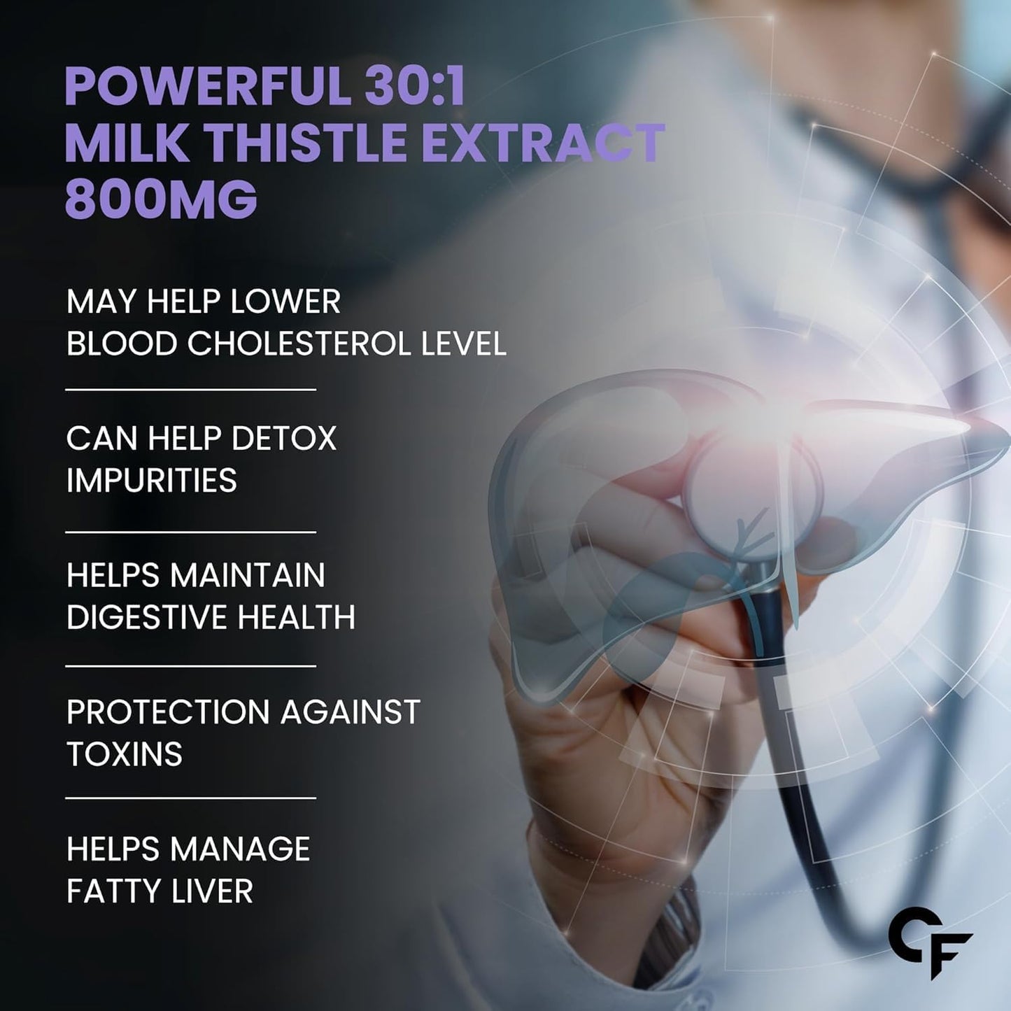 Liver Support Supplement with Milk Thistle 800 mg – Detox & Daily Liver Care