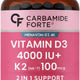 Vitamin D3 4000 IU + K2 MK7 100 mcg – High Strength Bone & Calcium Support