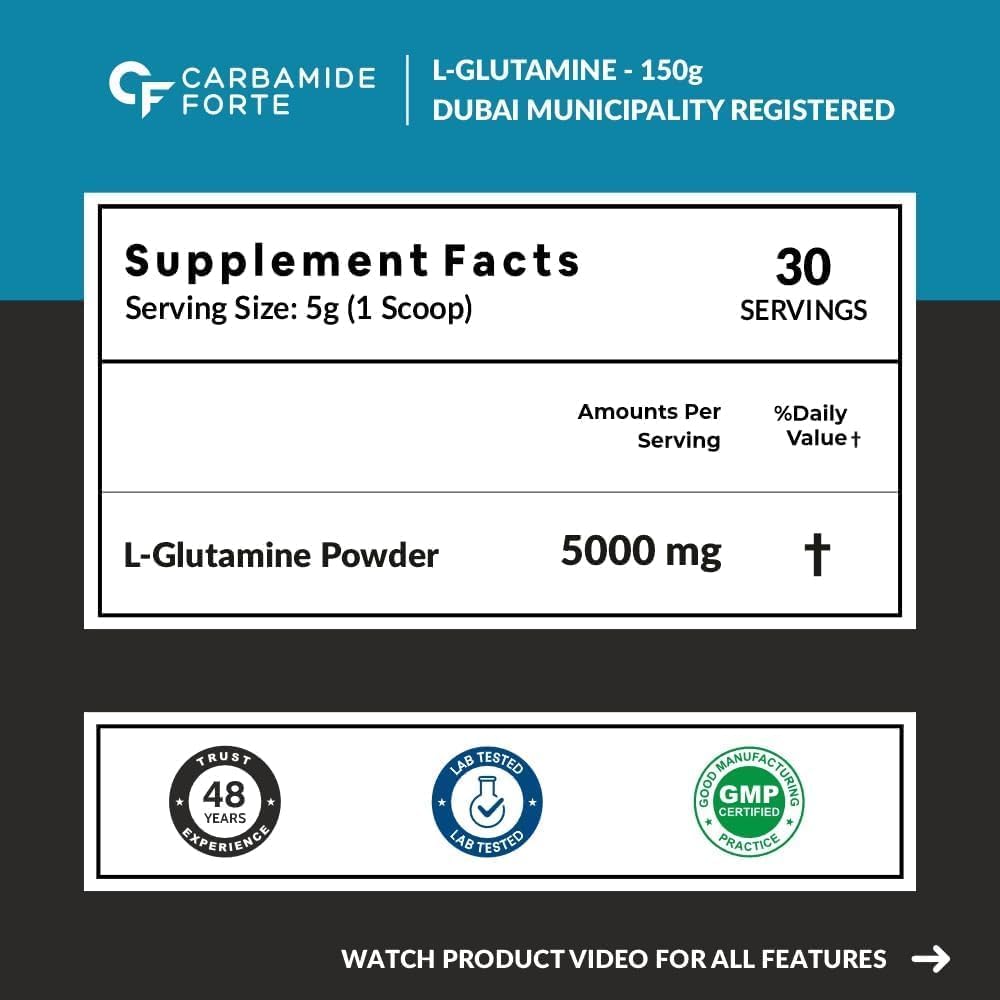 L-Glutamine Powder 5000 mg per Serving – Post Workout Recovery Support