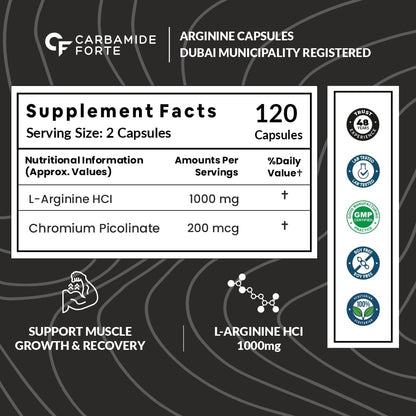 L-Arginine 1000 mg Capsules – Nitric Oxide & Workout Support