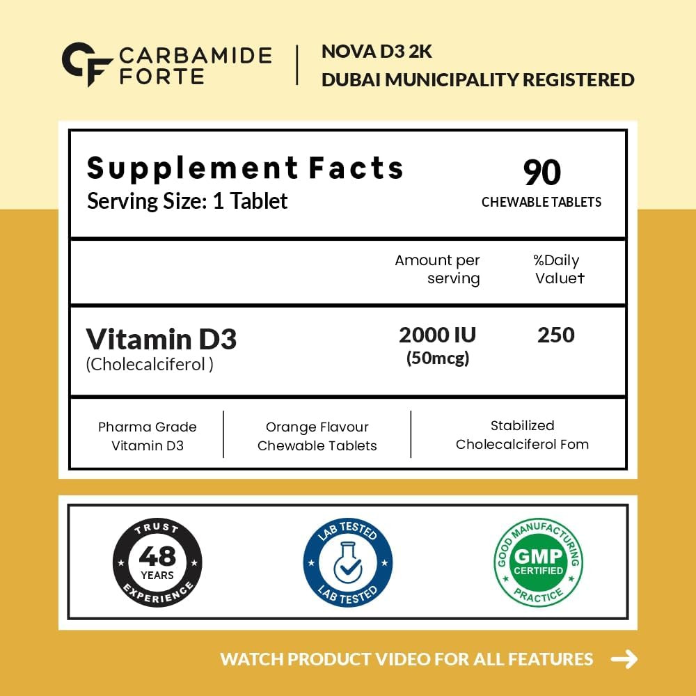 Vitamin D3 2000 IU (Cholecalciferol) – Bone & Immune Support