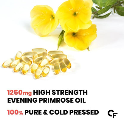 Evening Primrose Oil 1250 mg with 10% GLA – Hormone & Skin Support