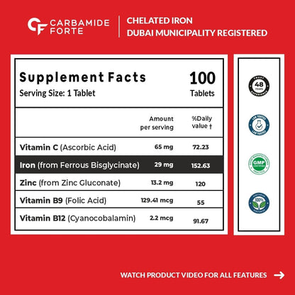 Chelated Iron Tablets – Energy, Hemoglobin & Immunity Support