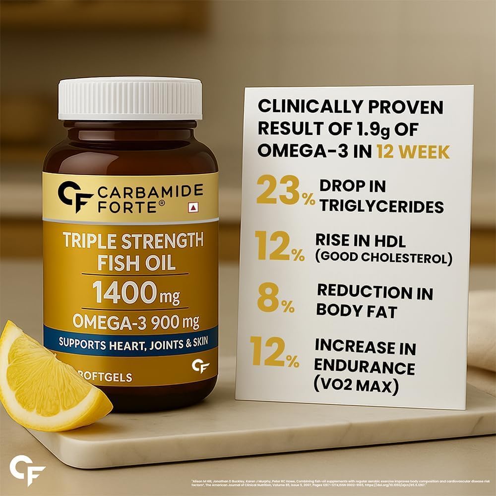 Omega 3 Fish Oil Capsules – Triple Strength EPA & DHA Support