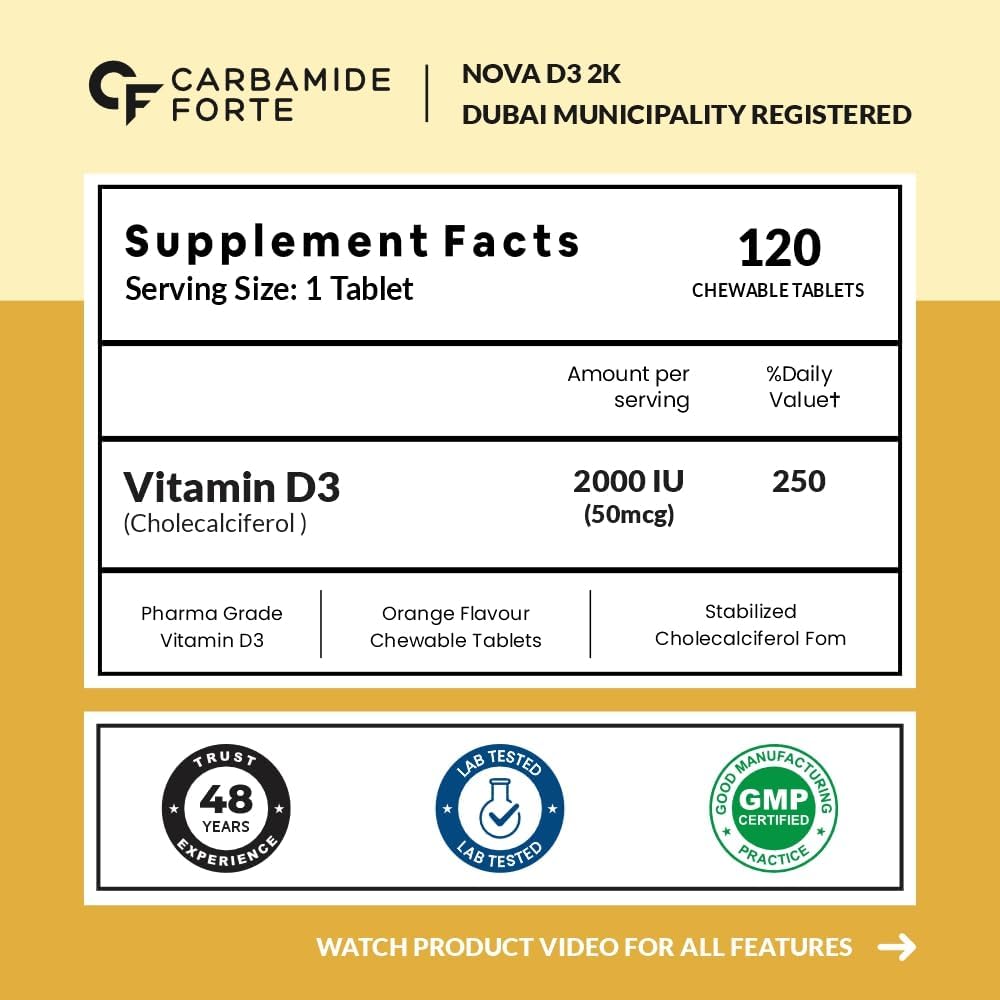 Chewable Vitamin D3 2000 IU – Bone & Calcium Absorption Support