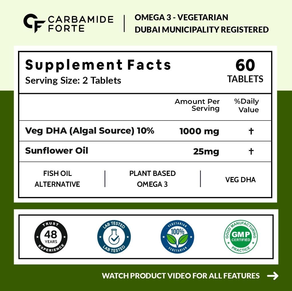 Vegan Omega 3 DHA 1000 mg from Algae – Plant-Based Omega Support
