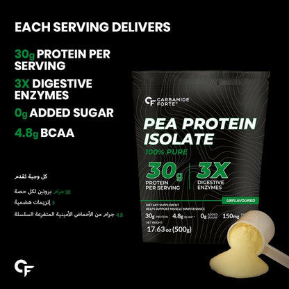 Pea Protein Isolate 30g per Serving with BCAA – Plant-Based Protein Support