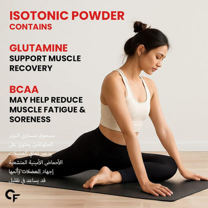 Isotonic Electrolyte Powder with BCAA & L-Glutamine – Pre Workout Hydration Support