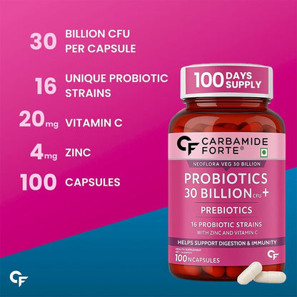 Probiotics 30 Billion CFU with Prebiotics – Gut & Digestive Support