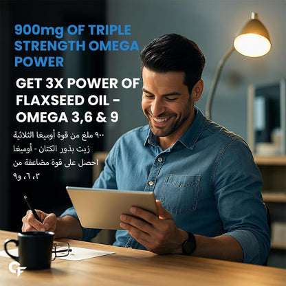 Flaxseed Oil Omega 3 6 9 Capsules – Heart, Brain & Skin Support
