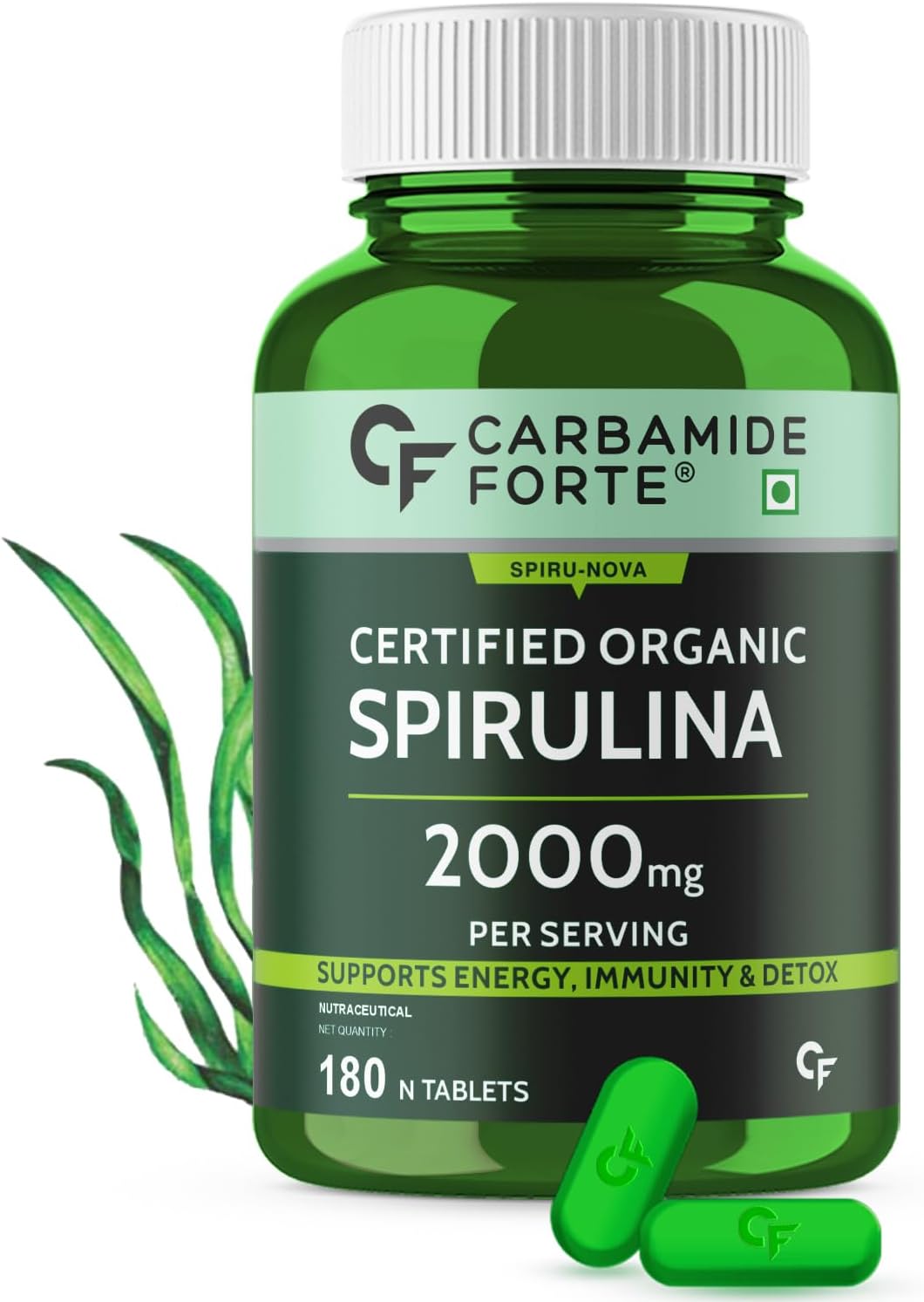 Organic Spirulina Tablets 2000 mg – Plant-Based Protein & Superfood Support