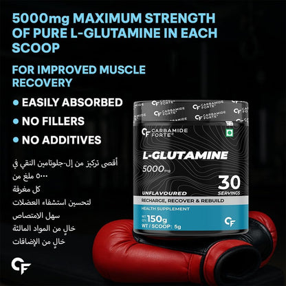 L-Glutamine Powder 5000 mg per Serving – Post Workout Recovery Support