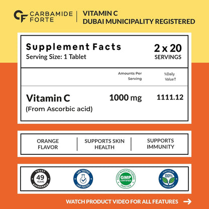 Vitamin C Effervescent Tablets 1000 mg – Immunity & Skin Support