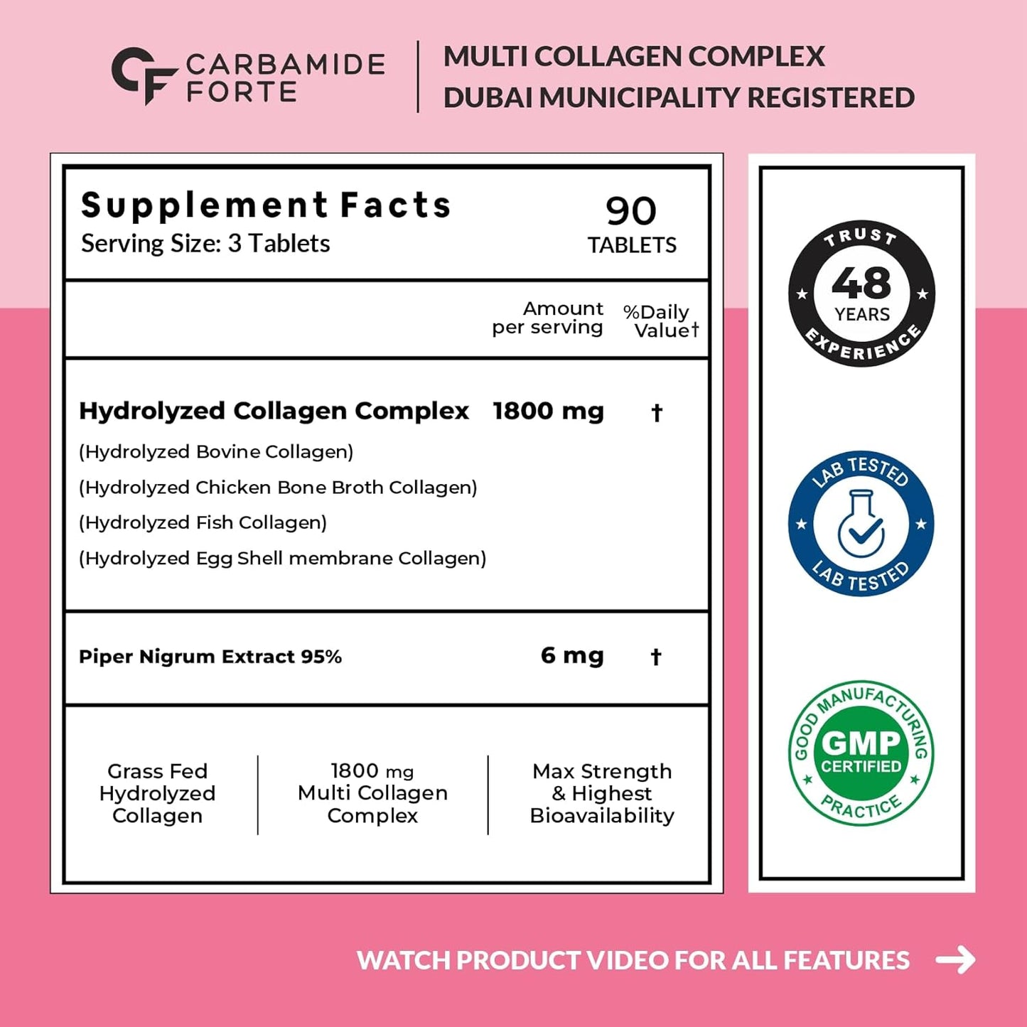 Multi Collagen Peptides Tablets – Complete Beauty & Joint Support