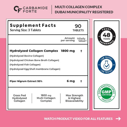 Multi Collagen Peptides Tablets – Complete Beauty & Joint Support