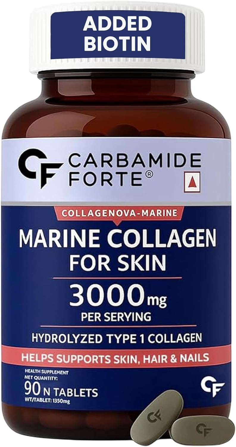 Marine Collagen Peptides Tablets 3000 mg with Hyaluronic Acid – Skin, Hair & Nails Support.