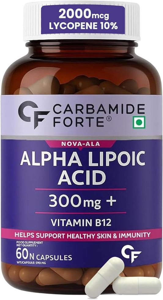 Alpha Lipoic Acid 300 mg with Vitamin B12 & Lycopene – Antioxidant Support