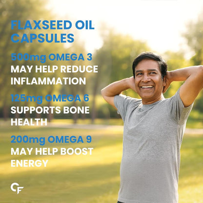 Flaxseed Oil Omega 3 6 9 Capsules – Heart, Brain & Skin Support