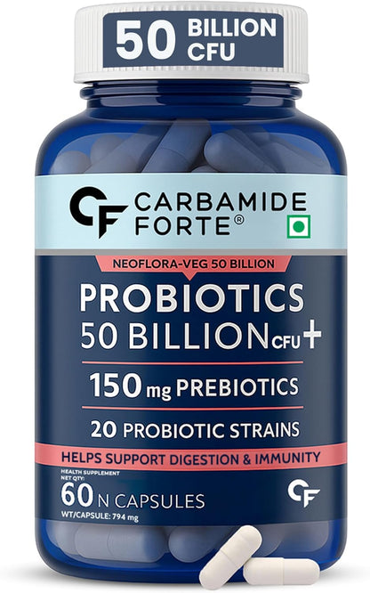 Pre & Probiotics 50 Billion CFU with Digestive Enzymes – Advanced Gut Support