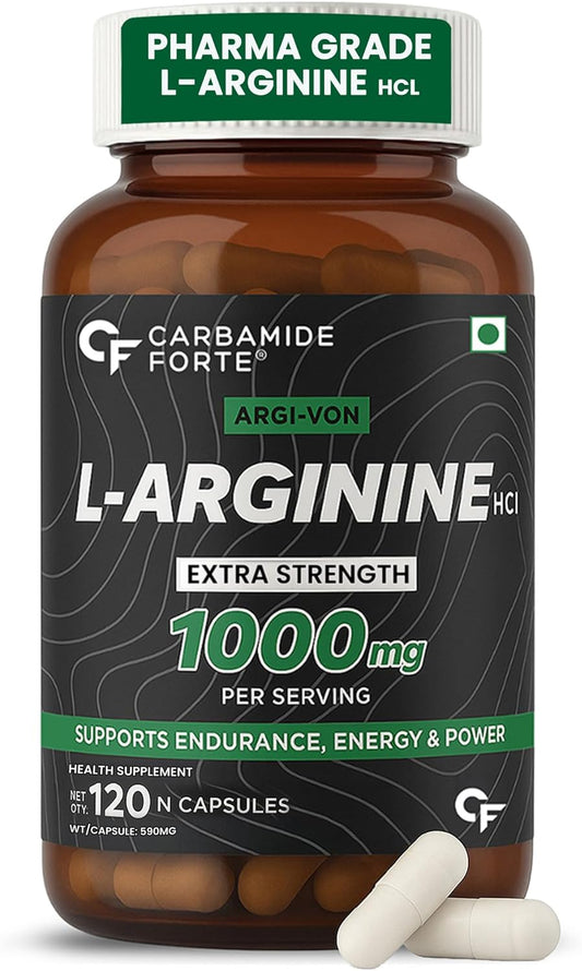 L-Arginine 1000 mg Capsules – Nitric Oxide & Workout Support