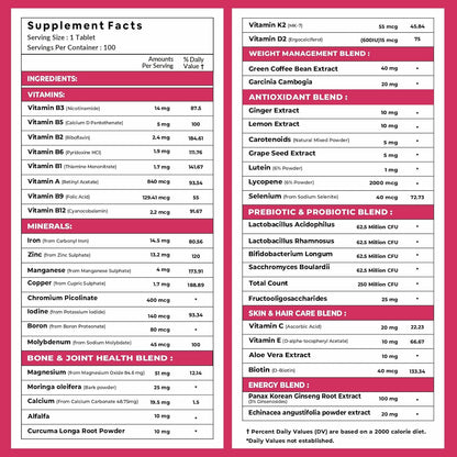 Multivitamin for Women with 43 Ingredients – Complete Wellness & Daily Nutrition Support
