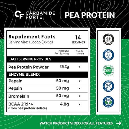 Pea Protein Isolate 30g per Serving with BCAA – Plant-Based Protein Support