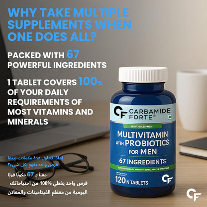 Multivitamin for Men with Probiotics & Ginseng – Complete Daily Nutrition Support