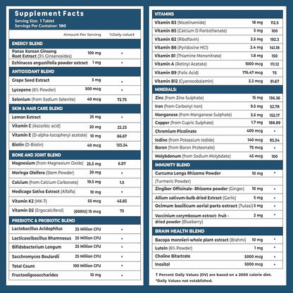 Multivitamin with Probiotics & Ginseng – Complete Daily Nutrition Support