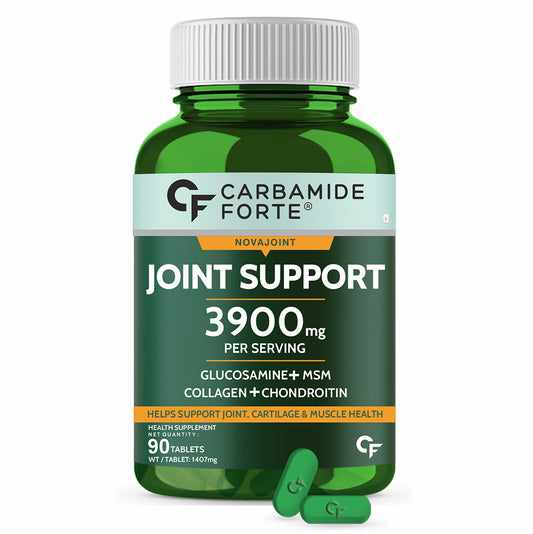 Carbamide Forte Glucosamine & Chondroitin MSM - Joint Support Supplements | Supports Joint, Cartilage & Muscle Health, 3900mg Per Serving | Joint support supplement for men & women – 90 Tablets