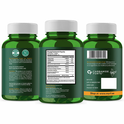 Carbamide Forte Glucosamine & Chondroitin MSM - Joint Support Supplements | Supports Joint, Cartilage & Muscle Health, 3900mg Per Serving | Joint support supplement for men & women – 90 Tablets