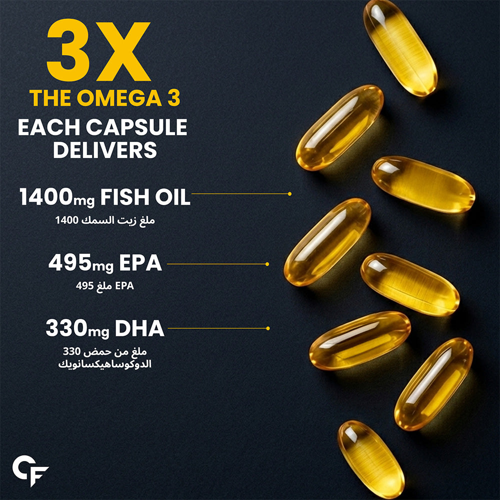 Carbamide Forte Omega 3 Fish Oil Capsules For Men And Women | Fish Oil Omega 3 Supplement Supports Heart, Joint & Skin | 90 Triple Strength Capsules