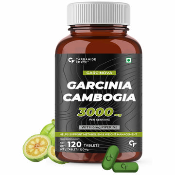 Carbamide Forte Garcinia Cambogia 3000mg 60% HCA & 6mg Piperine Per Serving | Weight Loss Supplement- 120 Veg Tablets