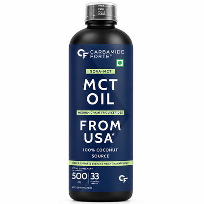 Carbamide Forte Pure MCT Oil C8 From USA - 16Oz | 100% Coconut Source | Keto & Paleo Friendly