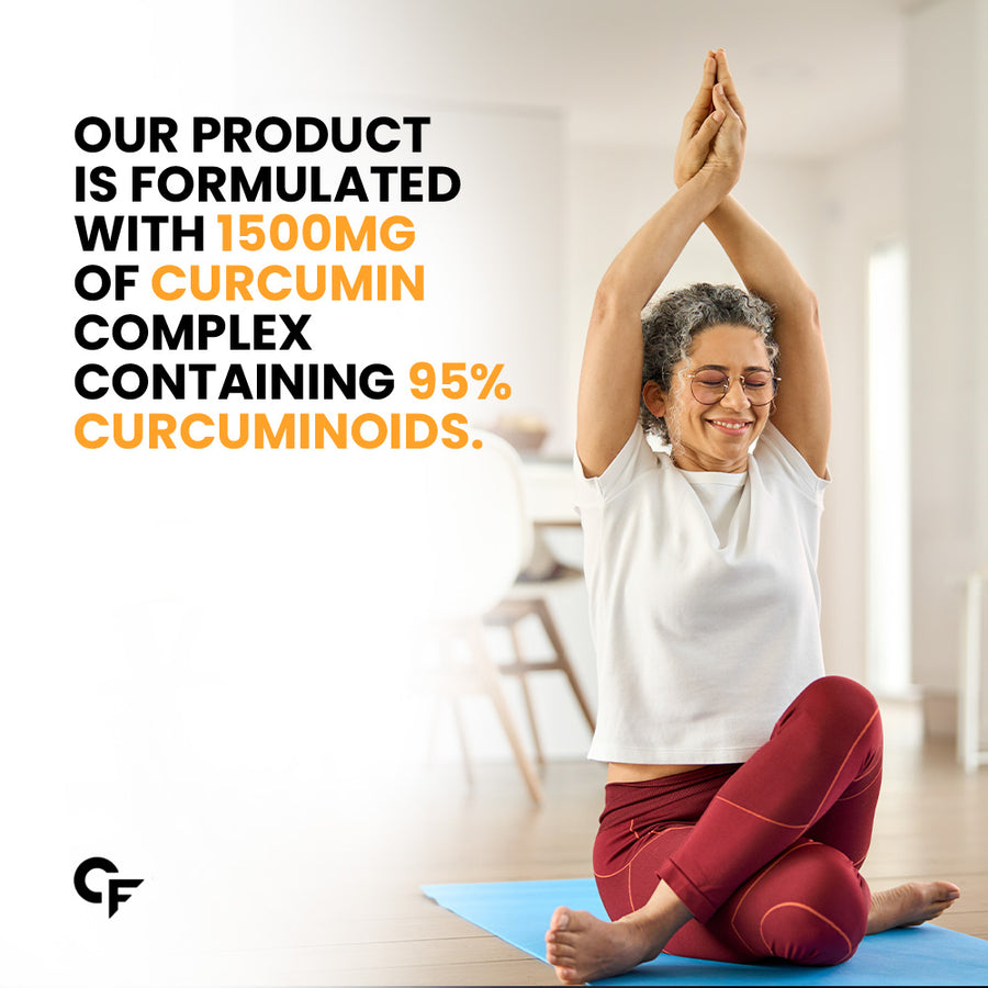 Carbamide Forte Curcumin Turmeric Tablets with Piperine and 95% Curcuminoids | Anti Inflammatory Supplement |Turmeric Supplement for Adults with Curcumin turmeric Extract | 60 Veg Tablets