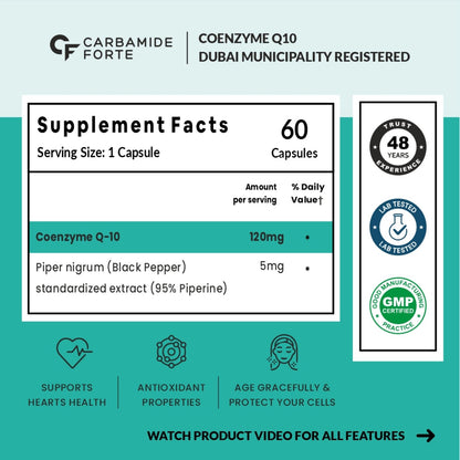 Coenzyme Q10 120mg Capsules – Heart Health, Energy & Antioxidant Support