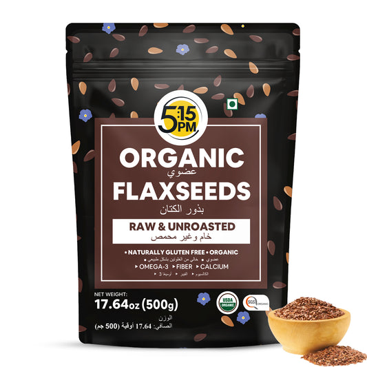 5:15 PM Organic Flax Seeds - Raw & Unroasted Organic Flaxseeds for Eating - 500g