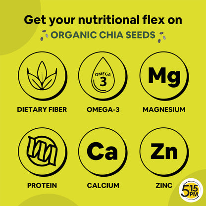 5:15 PM Chia Seeds Organic For Weight Loss - Black, Unroasted & Raw Chia Seeds 200gm for Eating with Omega 3 and Fiber