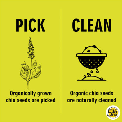 5:15 PM Chia Seeds Organic For Weight Loss - Black, Unroasted & Raw Chia Seeds 200gm for Eating with Omega 3 and Fiber