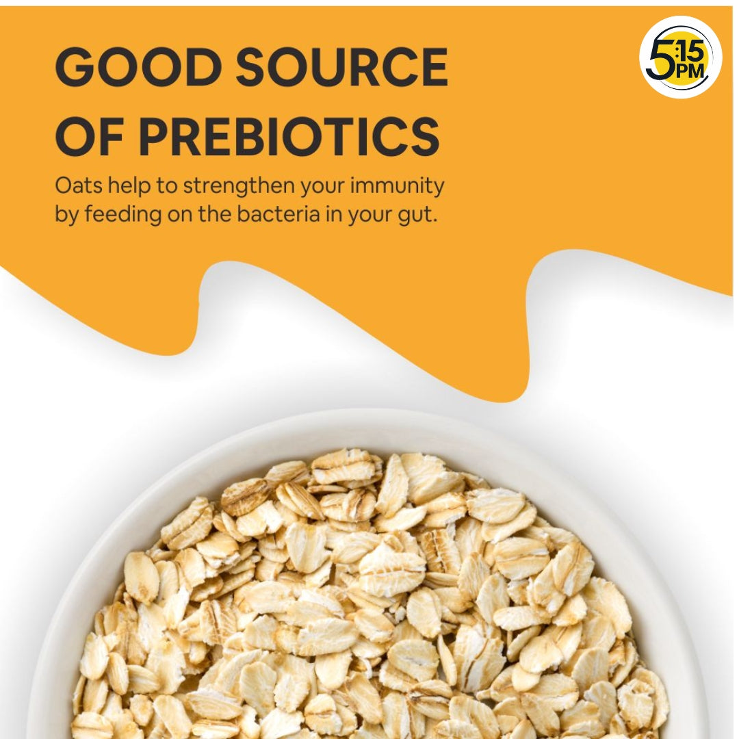 5:15PM Rolled Oats 500g | Gluten Free Oats for Weight Loss | Healthy Cereal Breakfast | 100% Natural Wholegrain | Rich in Beta Glucans – 500g