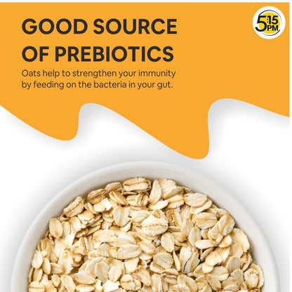 5:15PM Rolled Oats 500g | Gluten Free Oats for Weight Loss | Healthy Cereal Breakfast | 100% Natural Wholegrain | Rich in Beta Glucans – 500g