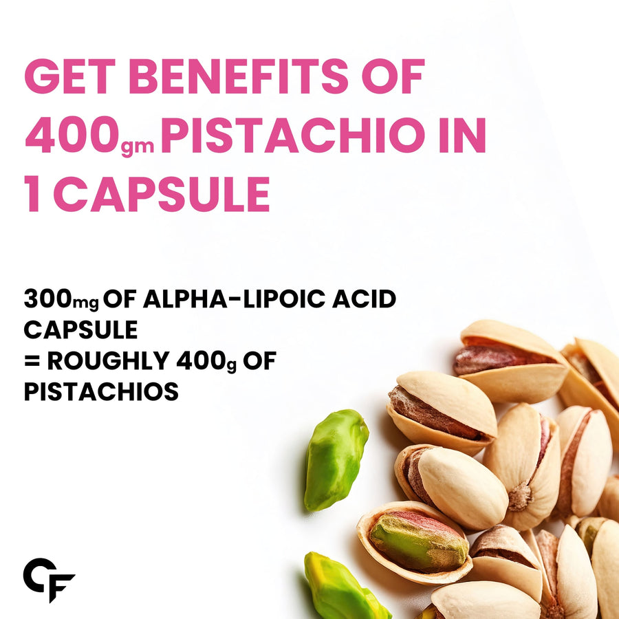 Carbamide Forte Alpha Lipoic Acid 300mg - ALA Capsules with Vitamin B12 & Lycopene | ALA Supplement | Supports Healthy Skin & Immunity - 60 Veg ALA Capsules