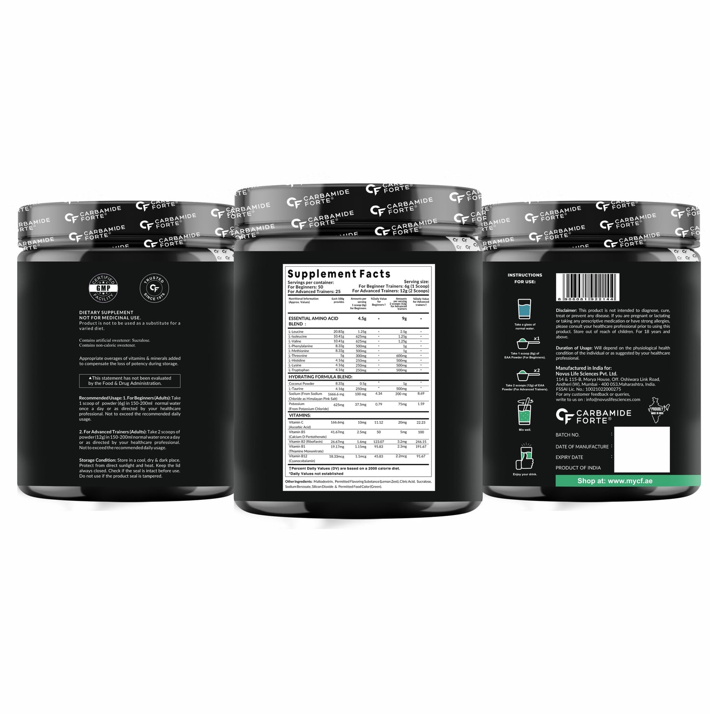 Carbamide Forte EAA + with BCAA 5000mg | Amino Acid Supplement for Men and Women | EAA Supplement Powder | Intra Workout Supplement EAA Lemon Zest Flavour | 300g Amino Acid Powder