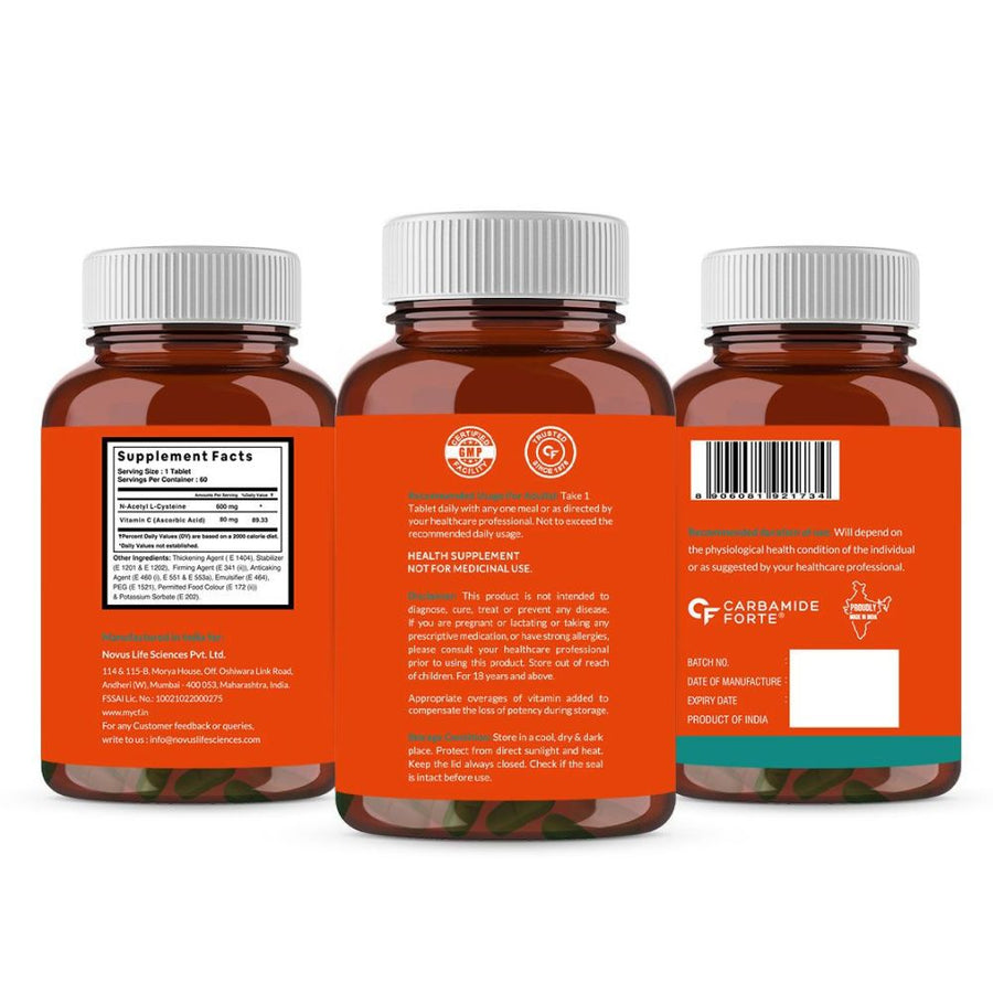 Carbamide Forte N-Acetyl, L-Cysteine 600mg (NAC) - 60 Veg Tablets
