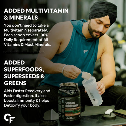 Carbamide Forte Plant Protein Powder - Plant Based Pea c with Multivitamin, Minerals, Superfoods, Digestive Enzymes - Belgian Chocolate Flavour - 1Kg