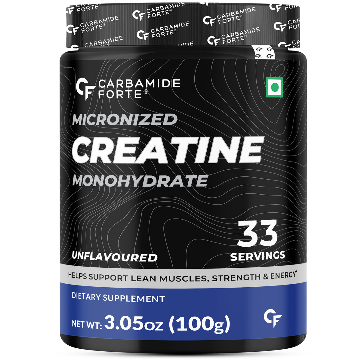 Carbamide Forte Micronised Creatine Monohydrate Powder 33 Servings – 100g | Creatine Supplement Powder Unflavoured for Lean Muscle Volumization, Strength & Energy