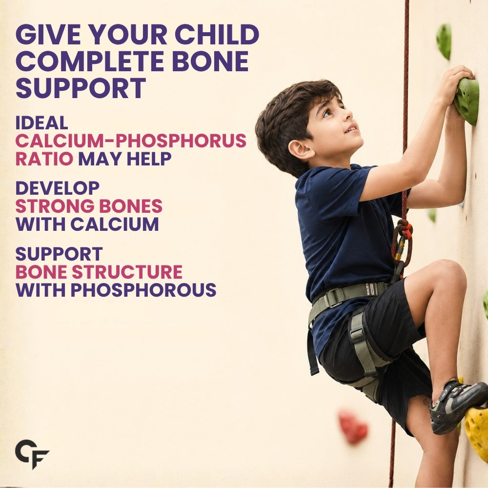 Carbamide Forte Calcium Gummies For Kids | Calcium Magnesium Zinc Vitamin D For Kids | Supplements For Stronger Bones - Mango & Strawberry Flavour - 30 Veg Gummies For Childrens