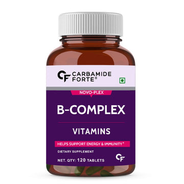 Carbamide Forte Vitamin B Complex Tablets - 100% RDA for B Complex Vitamins with B1, B2, B3, B5, B6, B9 & Vitamin B12 | Vitamin B12 Complex Supplements for Women & Men - 120 Vegetarian Tablets