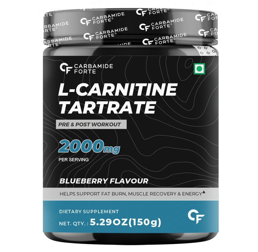 Carbamide Forte L Carnitine Powder for Men & Women | L Carnitine Powder Men | L Carnitine Powder Pure For Pre Workout Carnitine Supplement | L Carnitine Supplement Blueberry Flavour - 150g