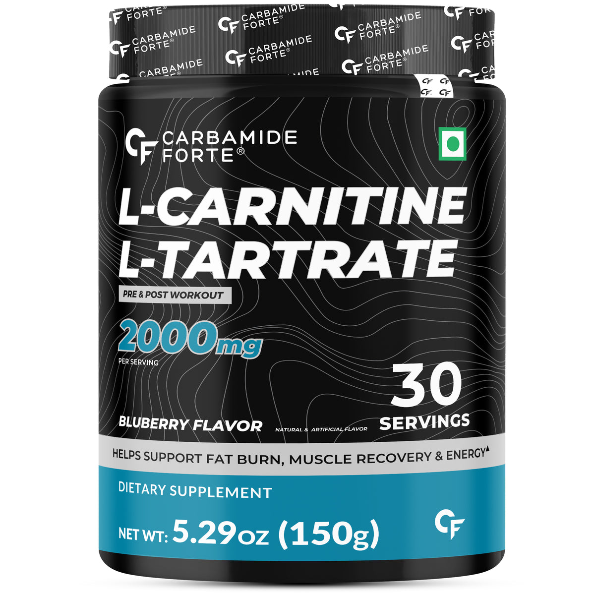 Carbamide Forte L Carnitine Powder for Men & Women | L carnitine supplement - Blueberry Flavour - 150g
