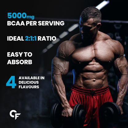 Carbamide Forte BCAA Powder For Men 5000mg | BCAA For Women & Men | BCAA For Recovery Muscle | BCAA For Men & Women 7g Serving with Ideal 2:1:1 Ratio | BCAA Drink With Blueberry Flavour - 210g